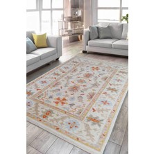 Çam Halı Anatolia 32-026 Etnik Eskitme Desenli Dokuma Tabanlı Yıkanabilir Şönil Salon ve Oda Halısı