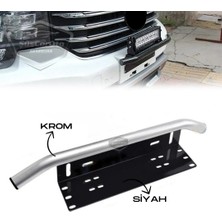 Caralp Her Araca Uyumlu Plaka Altlığı ve Koruma Demiri Sis Ayağı Suv 4x4 Off Road LED Montaj Braketi Plakalık LED Bağlantı Ayağı Krom PLK35