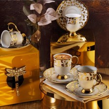 UltraMint Şık Leopar Desenli 12 Parça Fincan Takımı Seti