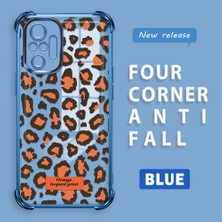 Ucuc Redmi Note 10 Pro Uyumlu Şeffaf Silikon Köşe Koruma Lens Korumalı Elektroplatlı Kenar Kılıf Leopar Desen