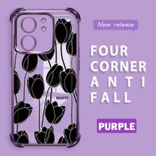 Ucuc Mi 13T Pro/mi 13T Uyumlu Şeffaf Silikon Köşe Koruma Lens Korumalı Elektroplatlı Kenar Kılıf Zarif Lale