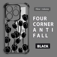 Ucuc Tecno Spark Go 2024 Uyumlu Şeffaf Silikon Köşe Koruma Lens Korumalı Elektroplatlı Kenar Kılıf Zarif Lale