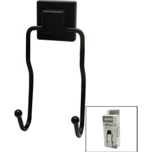 MERİVİA Siyah - 2li Metal Sarkık Askı Kare Güçlü Yapışkanlı 8X9X19CM (5405)