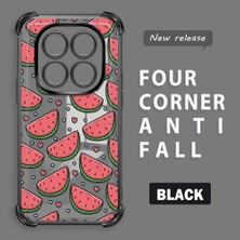 Ucuc Redmi Note 14 Pro 4g Uyumlu Şeffaf Silikon Köşe Koruma Lens Korumalı Elektroplatlı Kenar Kılıf Meyve Desen