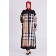 Perisa Tesettür Büyük Beden Ekose Ferace