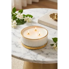 The Groove Yasemin Kokulu Krem Gold Gloria 13 X 5,5 Cm Dekoratif Kokulu Cam Mum