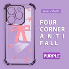 Ucuc Tecno Spark 20/20C Uyumlu Şeffaf Silikon Köşe Koruma Lens Korumalı Elektroplatlı Kenar Kılıf Sevimli Tarz