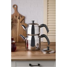 PremiumPort Soft Indüksiyon Midi Çelik Çaydanlık Takımı 1.00LT-1.80LT