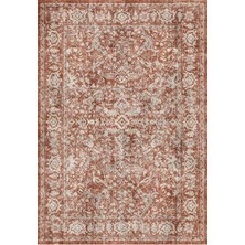 Çam Halı Anatolia 32-053 Etnik Eskitme Desenli Dokuma Tabanlı Yıkanabilir Şönil Salon ve Oda Halısı