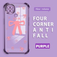 Ucuc Redmi 10A Uyumlu Şeffaf Silikon Köşe Koruma Lens Korumalı Elektroplatlı Kenar Kılıf Sevimli Tarz