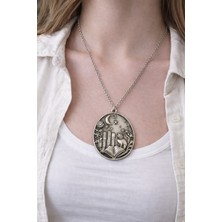 Herşey Nota Yuvarlak Detaylı Metal Figür Kolye – Tasarım Zincirli Kolye