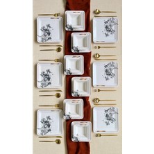 UltraMint Şık 18 Parça Seramik Dilek Ağacı Yemek Takımı, 6 Kişilik Set