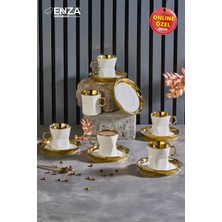 UltraMint Şık 6’lı Porselen Kahve Fincanı Takımı, Zarif ve Dayanıklı Tasarım