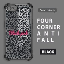 Ucuc iPhone 7/8/se 2020 2022 Uyumlu Şeffaf Silikon Köşe Koruma Lens Korumalı Elektroplatlı Kenar Kılıf Leopar Desen