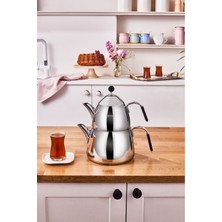 PremiumPort Şık Siyah Midi Çaydanlık Takımı, Hızlı ve Kolay Kullanım