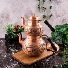 PremiumPort El Işlemeli Bakır Çaydanlık Takımı, 26CM, Şık ve Dayanıklı Tasarım