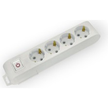 Teknikerelektrik Horoz Deco 4'lü Klemensli Anahtarlı Topraklı Grup Priz 210-000-402