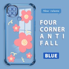 Ucuc Redmi 9c Uyumlu Şeffaf Silikon Köşe Koruma Lens Korumalı Elektroplatlı Kenar Kılıf Sevimli Tarz