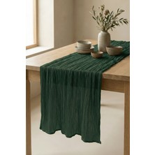 Wellstil Nuvé | Haki %100 Pamuk Tül Runner 90 x 200 cm Bohem, Düğün Nişan Organizasyon Masa Örtüsü