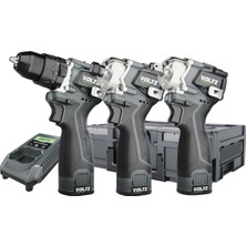 Voltz  Akülü 3 Lü Set - Vidalama - Somun Sökme - Tornavida 16.8 Volt Çift Akülü (VZ16-3KIT)