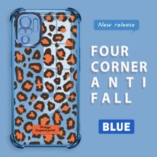 Ucuc Redmi Note 10S Uyumlu Şeffaf Silikon Köşe Koruma Lens Korumalı Elektroplatlı Kenar Kılıf Leopar Desen