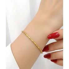 Kuyumcu Nurettin 15 gr (Gram) Ayna Desenli Ajda Bilezik 22 Ayar Altın Yatırımlık Işçiliksiz