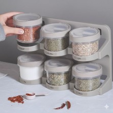 6’lı Standlı Baharatlık Seti – Ölçü Kaşıklı, Bpa Free, Şeffaf Tasarım (24 Adet Etiketli)