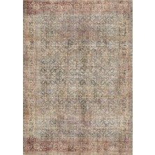 Çam Halı Anatolia 32-046 Etnik Eskitme Desenli Dokuma Tabanlı Yıkanabilir Şönil Salon ve Oda Halısı