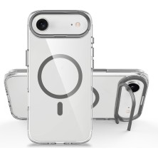 Roketcim iPhone 17 Air Kılıf M-Safe Şarj Özellikli Airbagli Kamera Standlı Azor Kapak