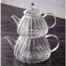 PremiumPort Işıklı Cam Çaydanlık Takımı, Dayanıklı ve Şık Tasarım, Küçük Boy, THN74537