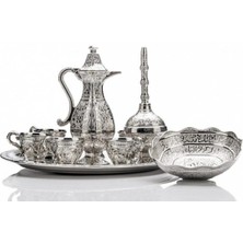 UltraMint Zemzem Tam Takım Gümüş Renk Ebruli, Şık ve Zarif Tasarım