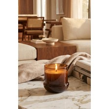 Marrien Hawaii Amber Kokulu Mum 260 g Mantar Desenli Şeffaf Kahverengi Cam Bardak