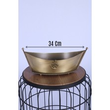 Yapay Çiçek Sitesi Metal Dekoratif Çiçeklik Sunumluk Büyük Kayık Bronz