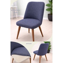 UY STYLE Jakarli Kumaş Çubuk Desen Büyük Oval Sandalye Kılıfı,likrali ,esnekli Oval Sandalye Örtüsü 1 Adet