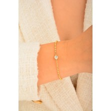 CEBECİ Cebeci 14 Ayar Nazar Boncuklu Altın Bileklik