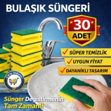Nistabolje 30 Adet Klasik Bulaşık Süngeri Ekonomik Oluklu Brite Sünger Temizlik