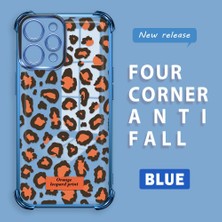 Ucuc Redmi 12 4g Uyumlu Şeffaf Silikon Köşe Koruma Lens Korumalı Elektroplatlı Kenar Kılıf Leopar Desen