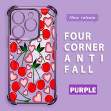 Ucuc Tecno Spark 20/20C Uyumlu Şeffaf Silikon Köşe Koruma Lens Korumalı Elektroplatlı Kenar Kılıf Meyve Desen