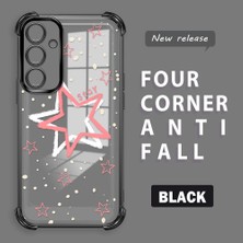 Ucuc Samsung Galaxy A35 Uyumlu Şeffaf Silikon Köşe Koruma Lens Korumalı Elektroplatlı Kenar Kılıf Sevimli Tarz