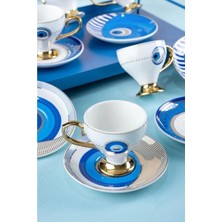 UltraMint Goldfinch Nazar Boncuklu 6'lı Fincan Takımı, Zarif ve Şık Tasarım