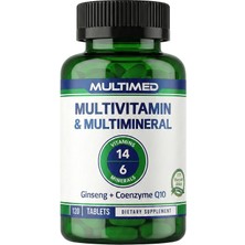 Multimed Multivitamin – 12 Vitamin + 6 Mineral + Ginseng + Q10 + Lutein + Kolin – 120 Tablet