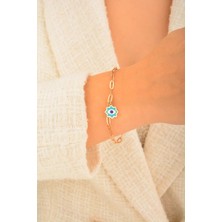 CEBECİ Cebeci 14 Ayar Rose Göz Zincir Bileklik