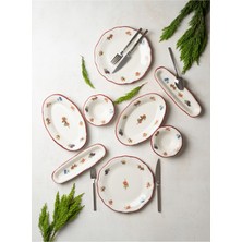 UltraMint Rustik Porselen Kahvaltı ve Ikram Takımı 6 Kişilik 14 Parça