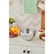 UltraMint Çift Cidarlı Çelik Servis Kasesi, 20 Cm, Su Hazneli, Modern Tasarım