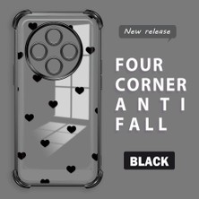 Ucuc Redmi 14C 4g Uyumlu Şeffaf Silikon Köşe Koruma Lens Korumalı Elektroplatlı Kenar Kılıf Kalp Desenli