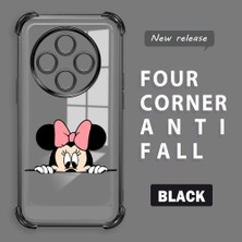 Ucuc Redmi 14C 4g Uyumlu Şeffaf Silikon Köşe Koruma Lens Korumalı Elektroplatlı Kenar Kılıf Mickey Desenli