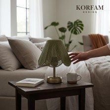 KorFam Rosalinda Modeli - Yeşil Çiçek Şeklinde Kablosuz Pilli Masa & Gece Lambası