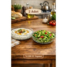 Mim Life 2'li Set Büyük Boy Cam Salata Kasesi - Iskandinav Tarz Kase - Şeffaf Kase