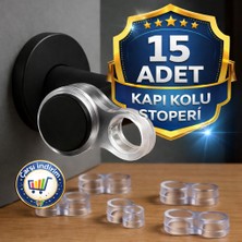 Nistabolje Plastik 15 Adet Kapı Kolu Pencere Stoperi, Kapı Arkası Duvar Koruyucu Tampon, Silikon Durdurucu