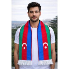 Asya Bayrak Azerbaycan Bayraklı Dokuma Atkı